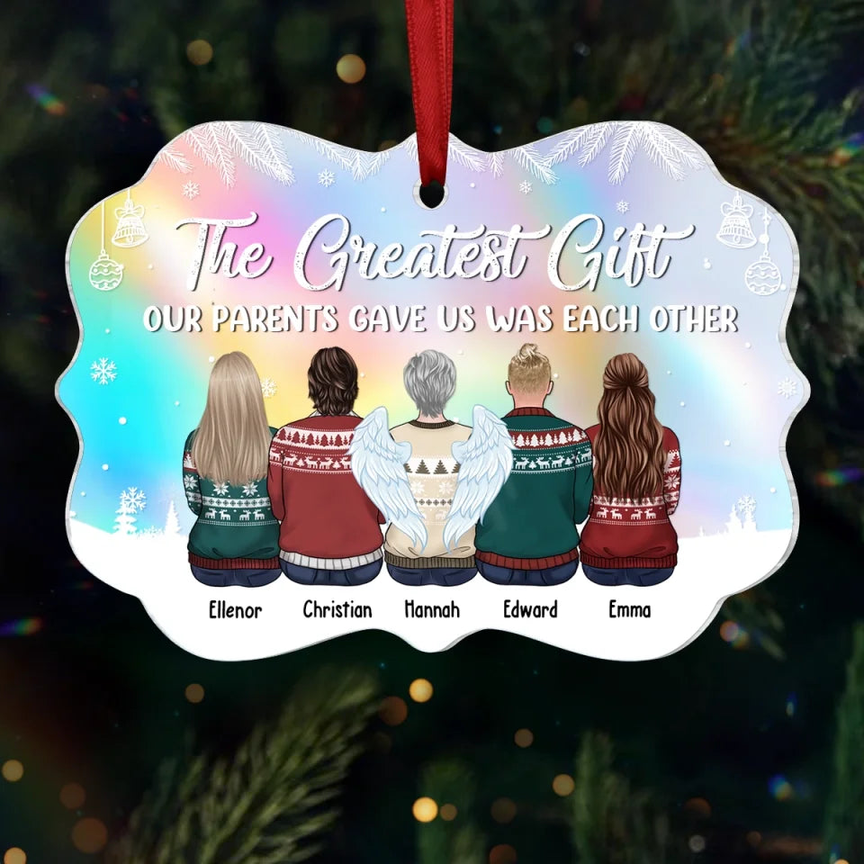 The Family Is The Key Of Christmas - Family Personalized Custom Hologram Ornament - Christmas Gift For Family Members