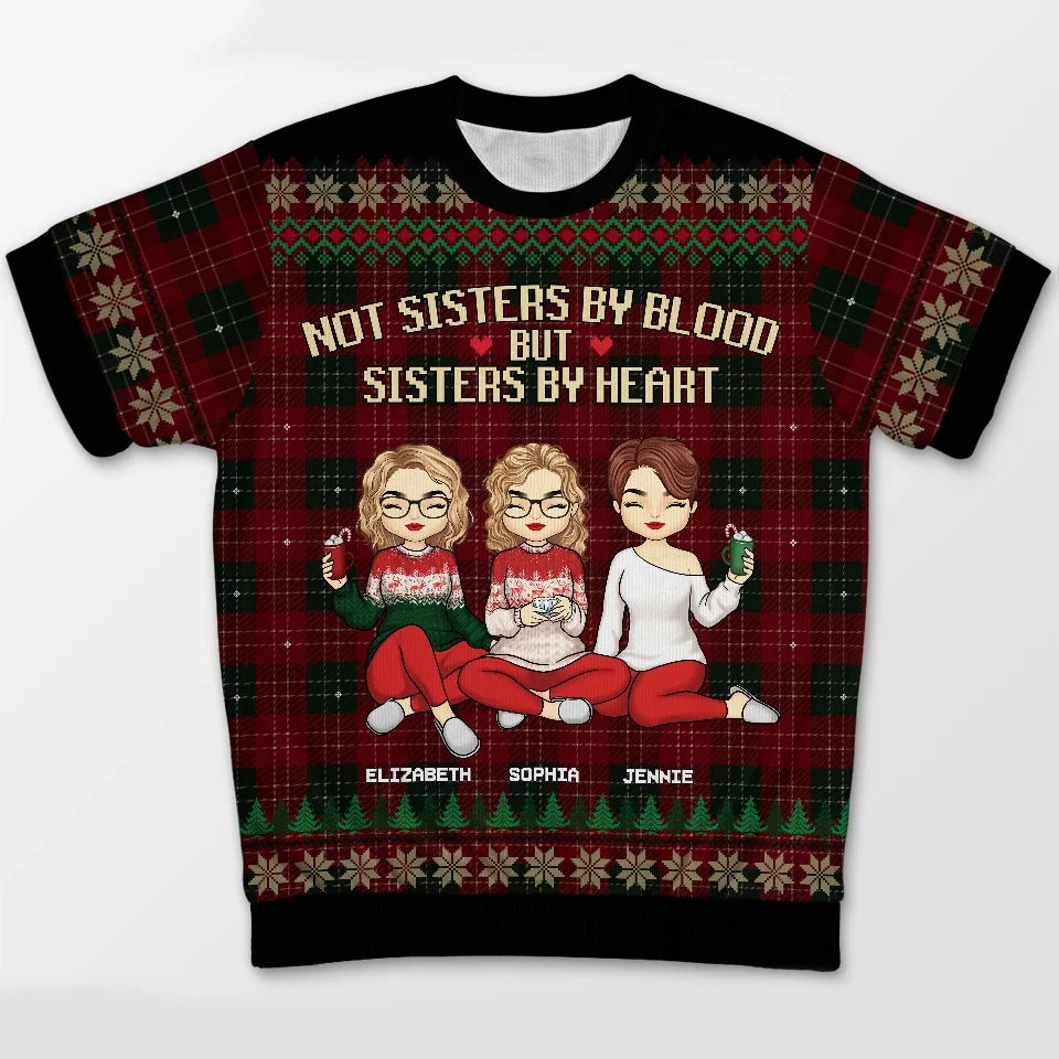 There Is No Greater Gift Than Friendship - Bestie Personalized Custom All Over Print Adult Short Sleeve Sweater - Christmas Gift For Best Friends, BFF, Sisters