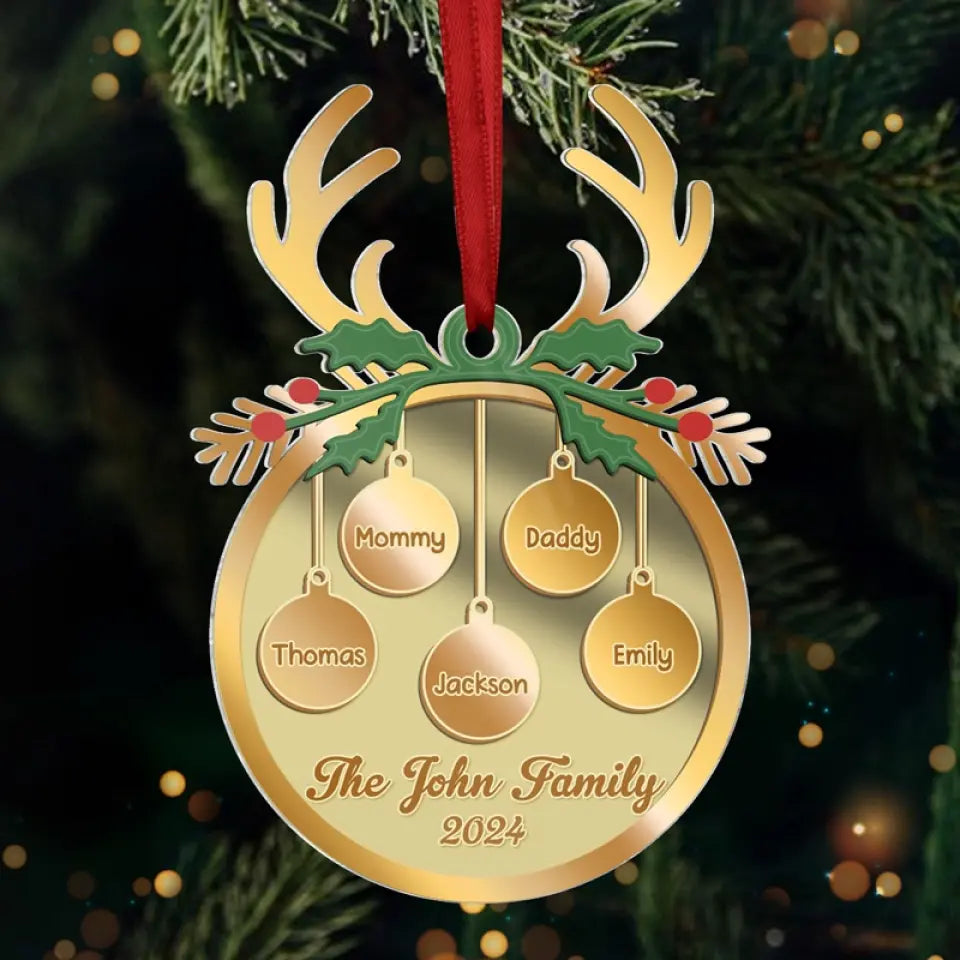 Together Is The Best Place To Be At Christmas - Family Personalized Custom Mirrored Acrylic Ornament - Christmas Gift For Family Members