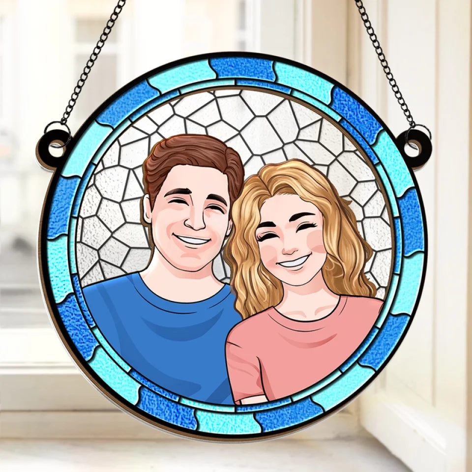 You Had Me At Hello - Couple Personalized Window Hanging Suncatcher Ornament - Christmas Gift For Husband Wife, Anniversary