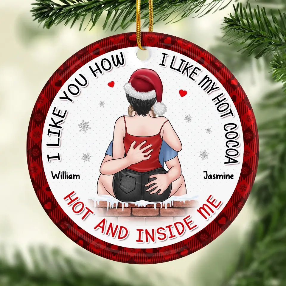 Your Touch Ignites A Fire In My Soul - Couple Personalized Custom Ornament - Ceramic Round Shaped - Christmas Gift For Husband Wife, Anniversary